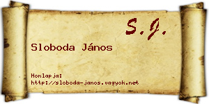 Sloboda János névjegykártya